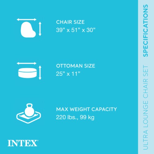 Intex Inflatable Ultra Lounge Chair With Cup Holder And Ottoman Set 4 Pack 4 Piece Fry s Food Stores