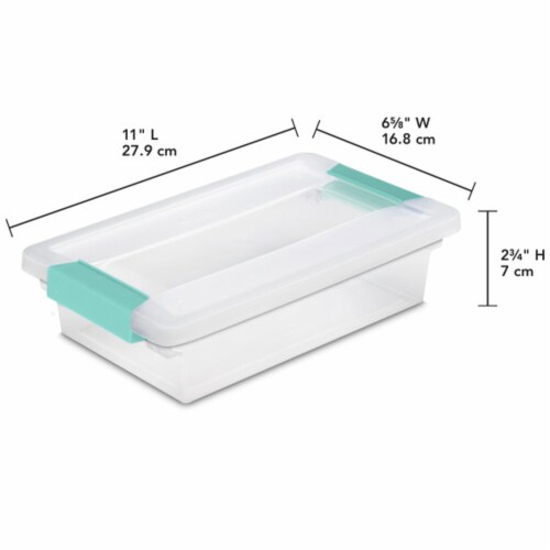 Sterilite Small Clip Box Clear Storage Tote Container with Latching Lid, 24 Pack Perspective: top