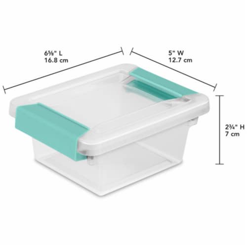Sterilite Plastic Mini Clip Storage Box Container with Latching Lid, 24 Pack Perspective: top