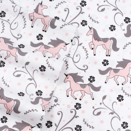 Sweet Home Collection | Unicorns Printed Sheet Set, Kids Fun and Comfortable, Twin Perspective: top