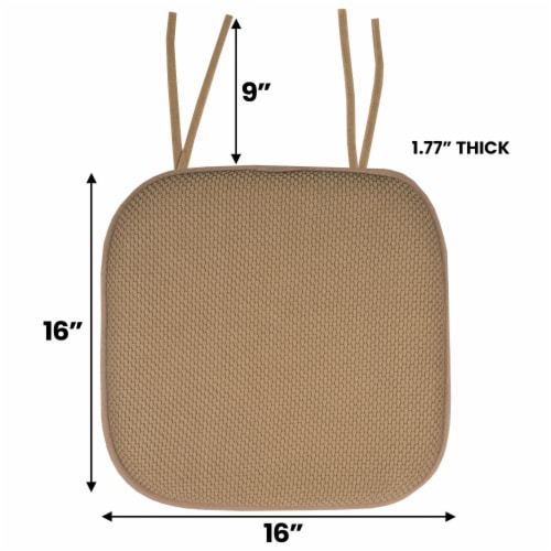 Sweet Home Collection Honeycomb Memory Foam Non Slip 16 x 16 Chair Pad with Ties 6 PK 6PK King Soopers