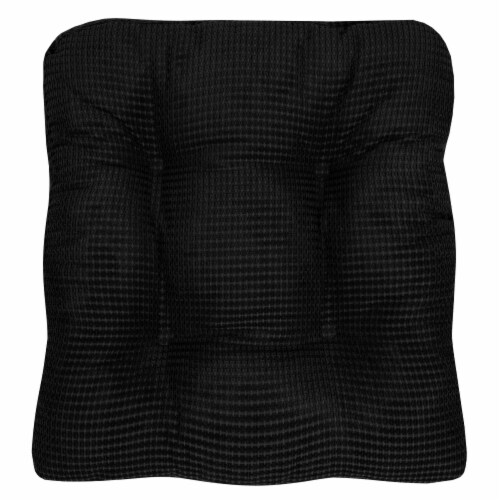 Sweet Home Collection  Memory Foam Tufted Chair Cushion Non Slip Rubber  Back, Black, 4 PK, 4PK - Foods Co.