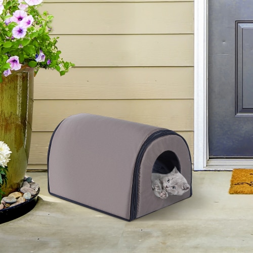 Heated Pet Cat House Bed Indoor Waterproof Kitty Shelter w