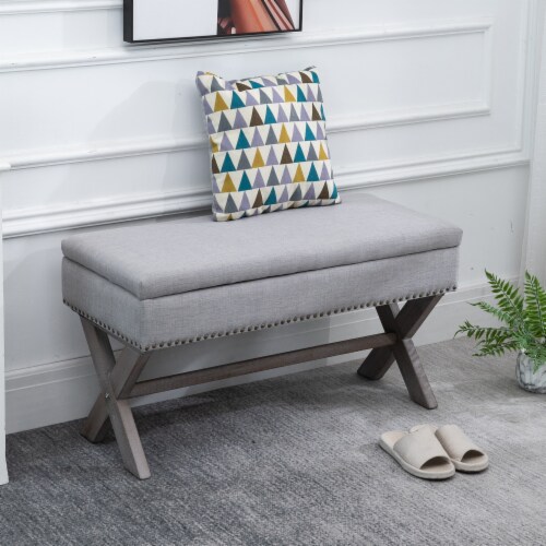 Grey cushion online stool
