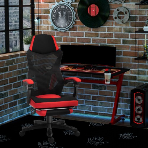 Office Chair Adjust Height Recliner with Retractable Footrest, Wheel