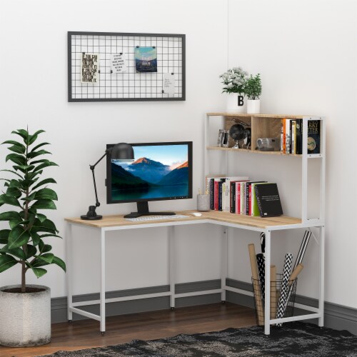Laptop desk clearance with hutch