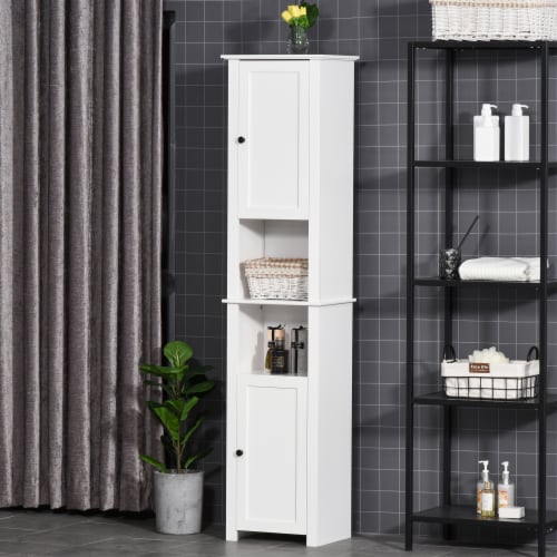 Tall Bathroom Storage Cabinet, Freestanding Linen Tower Slim Organizer,  White, 1 Unit - Kroger