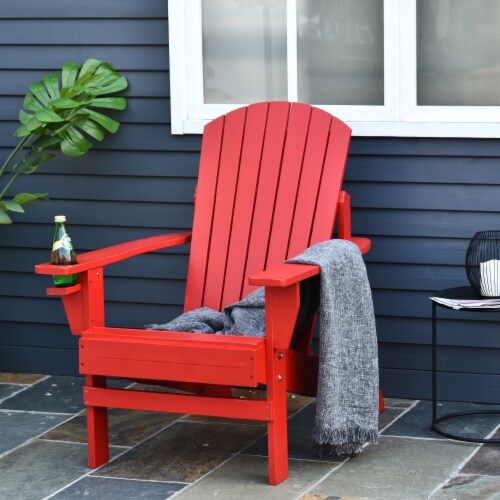 Red wood shop adirondack chairs