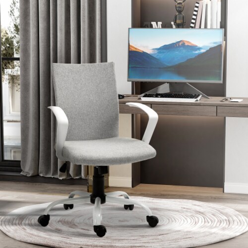 Home Computer Chair w Swivel Wheel Raised Armrest Rocking