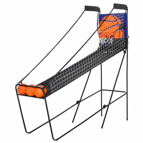Basketball Shooting Game Foldable w/ Three Plastic Basketballs, Steel Frame and Perspective: top