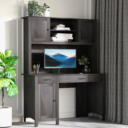 Freestanding Computer Desk with Large Tabletop Space and Anti