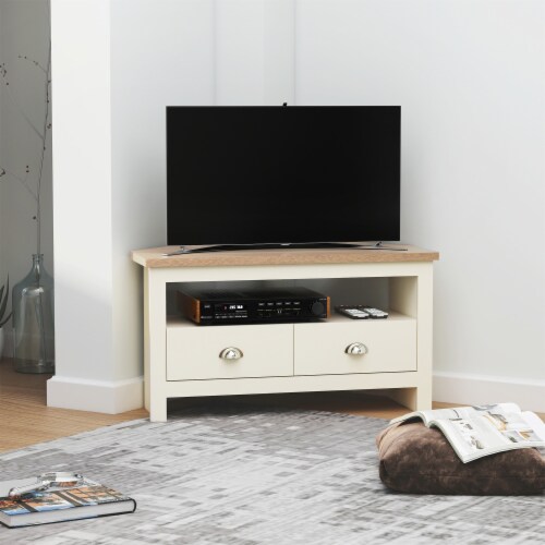 TV Stand Cabinet Corner Unit for TVs up to 50 Inch w Drawers