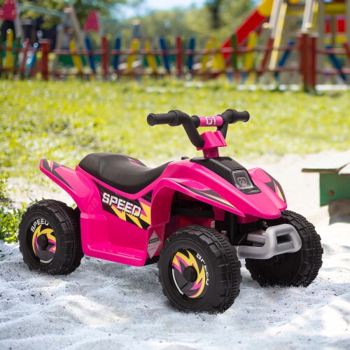 6V Kids Electric Ride on Car ATV Toy Forward Reverse for 3-5 Years Old Pink Perspective: top