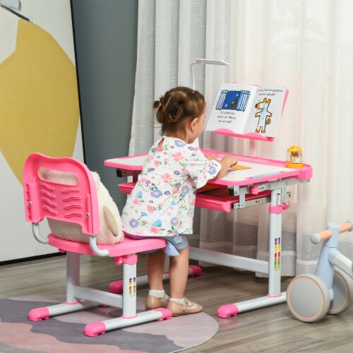 Multi-Function Kids Desk & Chair Set Height Adjustable School