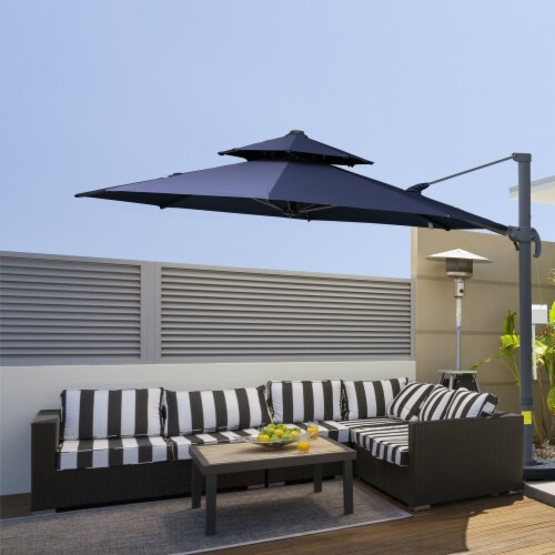 Outside Sunlight Blocker Canopy Cover Crank Umbrella Stand