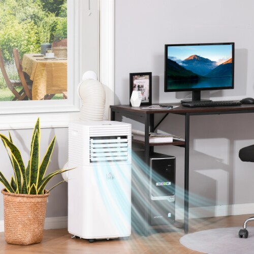 Mobile Air Conditioner with 4 Modes, 2 Speeds, LED Display and 24 Timer, White Perspective: top