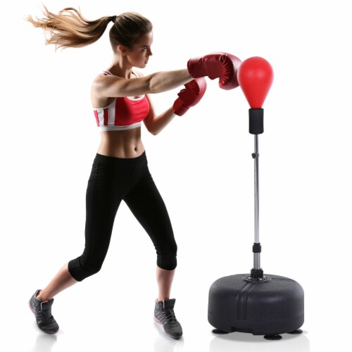 Hitting Bag Boxer Circle Set Freestanding Suction Cup, Adjustable Height Perspective: top