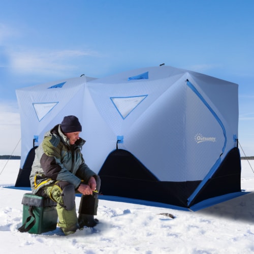 8 Person Ice Fishing Shelter, Waterproof Oxford Fabric Portable