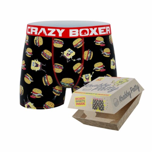 Crazyboxer Spongebob Burger Box Men's Boxer Briefs Perspective: top