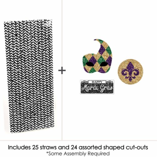 mardi gras straw topper