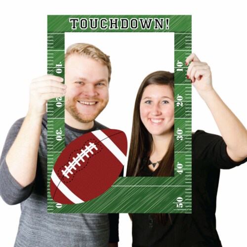 Big Dot of Happiness End Zone - Football - Birthday Party Photo Booth Picture Frame & Props Perspective: top