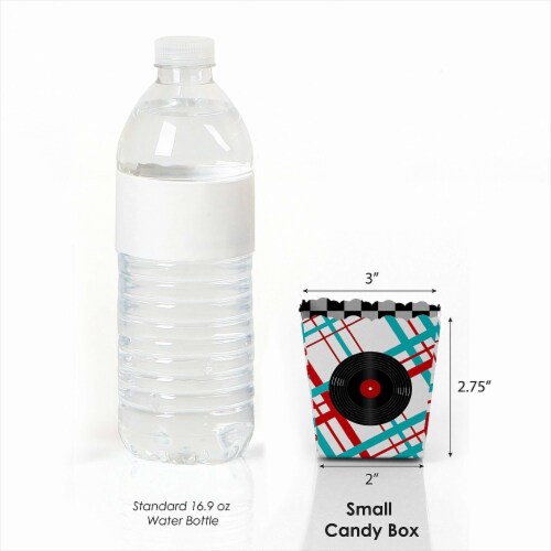 Big Dot of Happiness 50's Sock Hop Mini Favor 1950s Rock N Roll Party Treat Candy Boxes 12 Ct Perspective: top