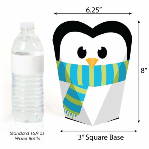 Big Dot of Happiness Holly Jolly Penguin Christmas Party Gift Heart Shaped Favor Boxes 12 Ct Perspective: top