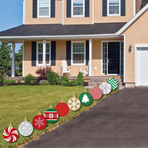 Big Dot of Happiness Ornaments Lawn Decorations Outdoor Holiday & Christmas Yard Decor 10 Pc Perspective: top