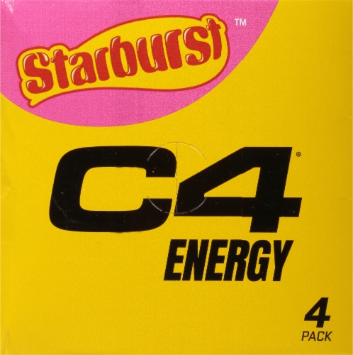 C4 Energy Carbonated Strawberry Starburst Energy Drink Perspective: top