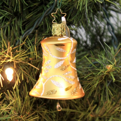 Delights Bell Gold Matte - One Ornament 2.5 Inch, Glass Delights Bell Gold Matte - One Ornament 2.5 Inch, Glass