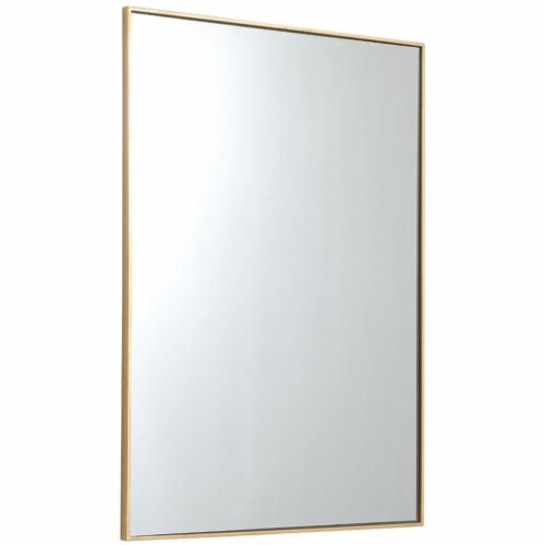 Elegant Decor Eternity 48/" x 36/" Contemporary Metal Frame Mirror in Brass