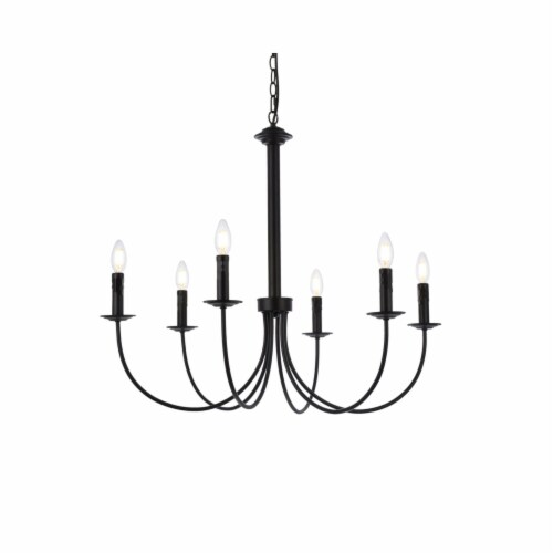 Brielle 6 lights pendant in black Perspective: top