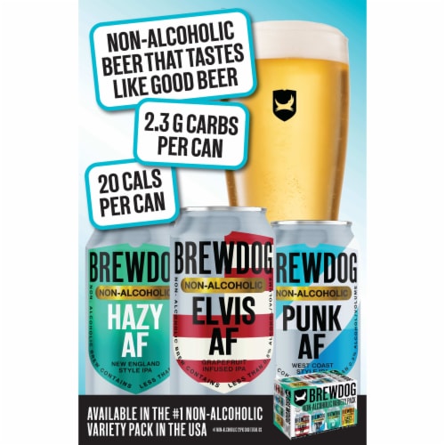 BrewDog Elvis AF Hoppy Grapefruit Non-Alcoholic Craft Beer Perspective: top