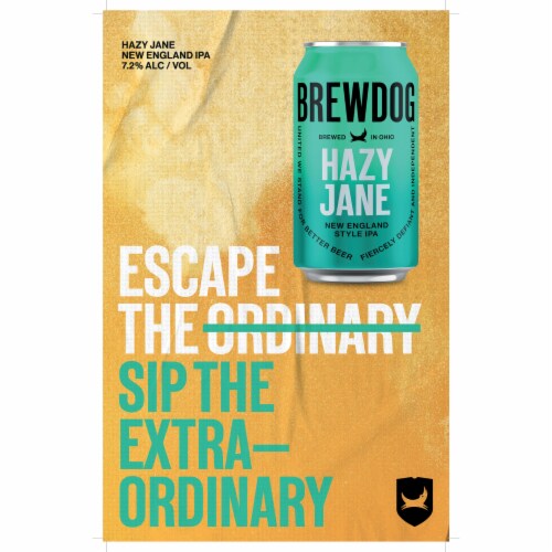 BrewDog Hazy Jane New England Style Hazy IPA Craft Beer Perspective: top