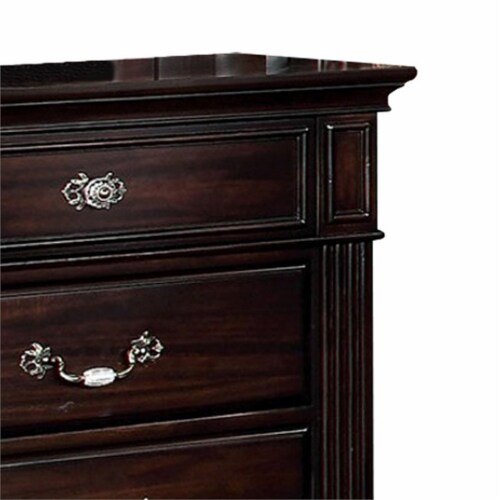 Benjara Syracuse 29 Traditional Wood Beautiful Nightstand in Dark Walnut Perspective: top