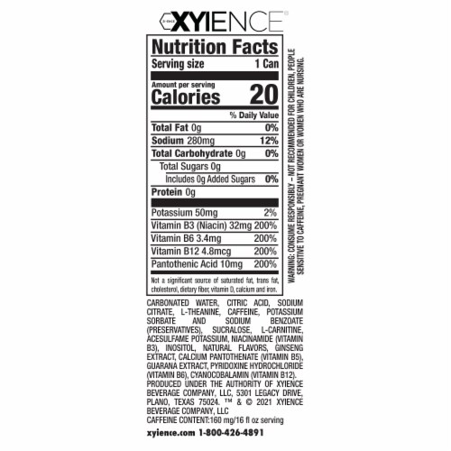 Xyience Mango Guava Energy Drink Perspective: top