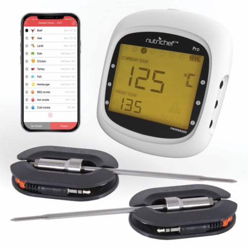 NutriChef PWIRBBQ80 Smart Bluetooth BBQ Grill Thermometer Perspective: top