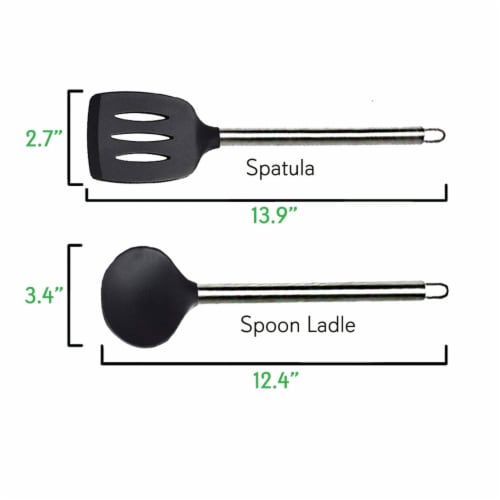 Nutrichef PKSPT15 Non-Stick Spatula & Ladle Set Perspective: top
