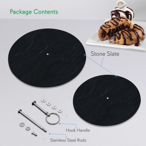 Nutrichef PKCKSTD10 2-Tier Cake Stand Tower Tray Perspective: top