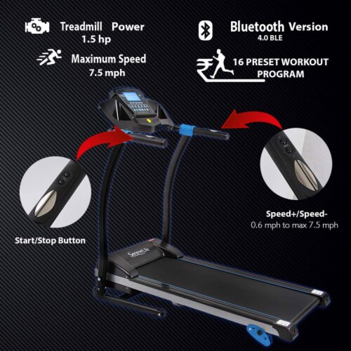 SereneLife SLFTRD25 Home Gym Fitness Equipment Smart Digital Folding Treadmill 1 Piece Smith s Food and Drug