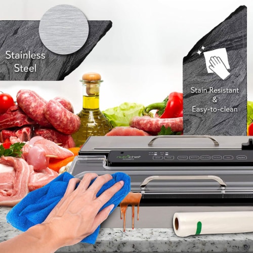 NutriChef Reusable Vacuum Food Bags Automatic Food Vacuum Sealer