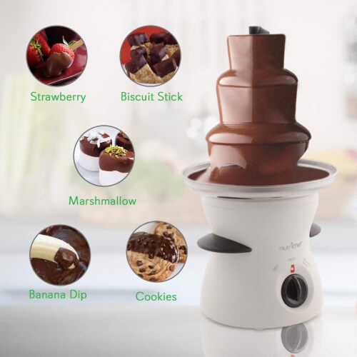 NutriChef 16oz 3 Tier Electric Countertop Fondue Maker Fountain Chocolate Melter Perspective: top