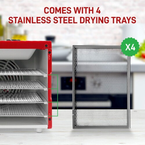Nutrichef NCDH4S Premium Food Dehydrator Machine Perspective: top