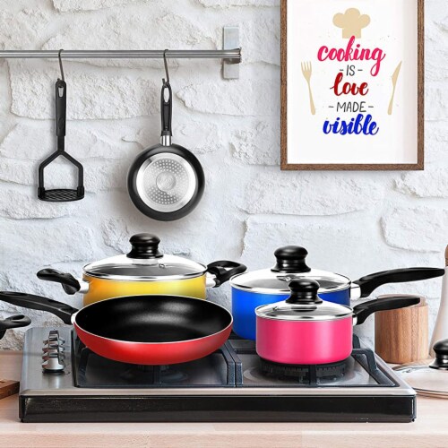 Nutrichef 12 - Piece Nonstick Kitchen Cookware Set