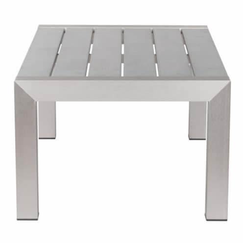 Zuo Cosmopolitan Outdoor Coffee Table in Gray Perspective: top