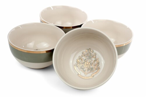Harry Potter Hogwarts Emblem White & Grey Ceramic Bowl Collection | Set of 4 Perspective: top