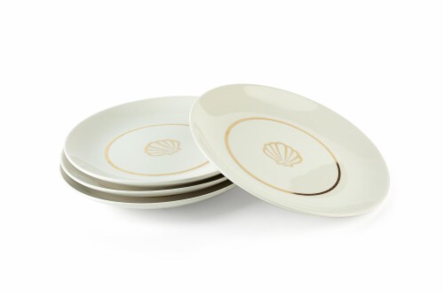 Disney The Little Mermaid Scallop Porcelain 7" Salad / Dessert Plate | Set of 4 Perspective: top