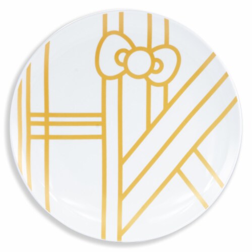 Hello Kitty Panache Black & Gold 4 Piece Dinner Plate Set Perspective: top