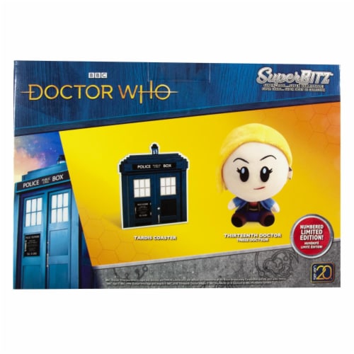 Doctor Who Super Bitz 13th Doctor Plush And Tardis Coaster Set -Limited Edition Perspective: top