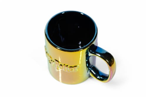 Harry Potter Logo 11oz Coffee Mug | Iridescent Metallic Holographic Finish Perspective: top